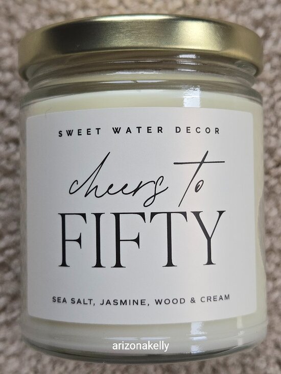 Sweet Water Decor Other - NEW Scented Soy Candle Gift for 50th Birthday: "Cheers to 50!"